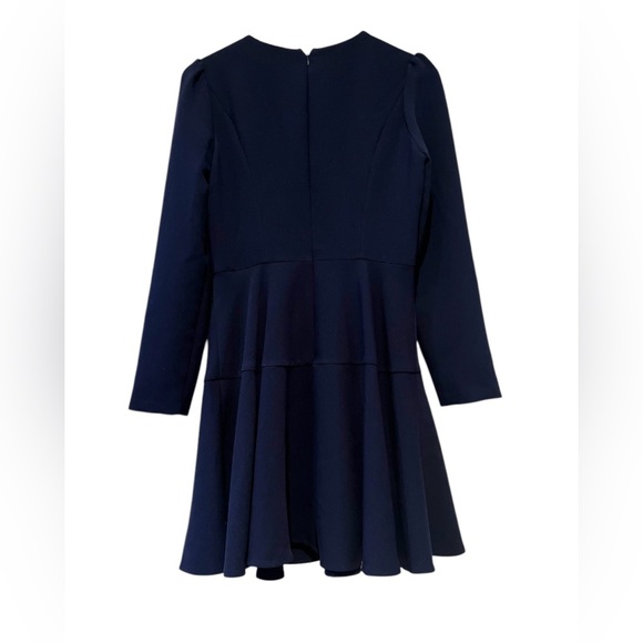 GAL MEETS GLAM NWOT Navy Blue Celeste Dress Size 6 Long Sleeve Fit & Flare Chic - Picture 11 of 14
